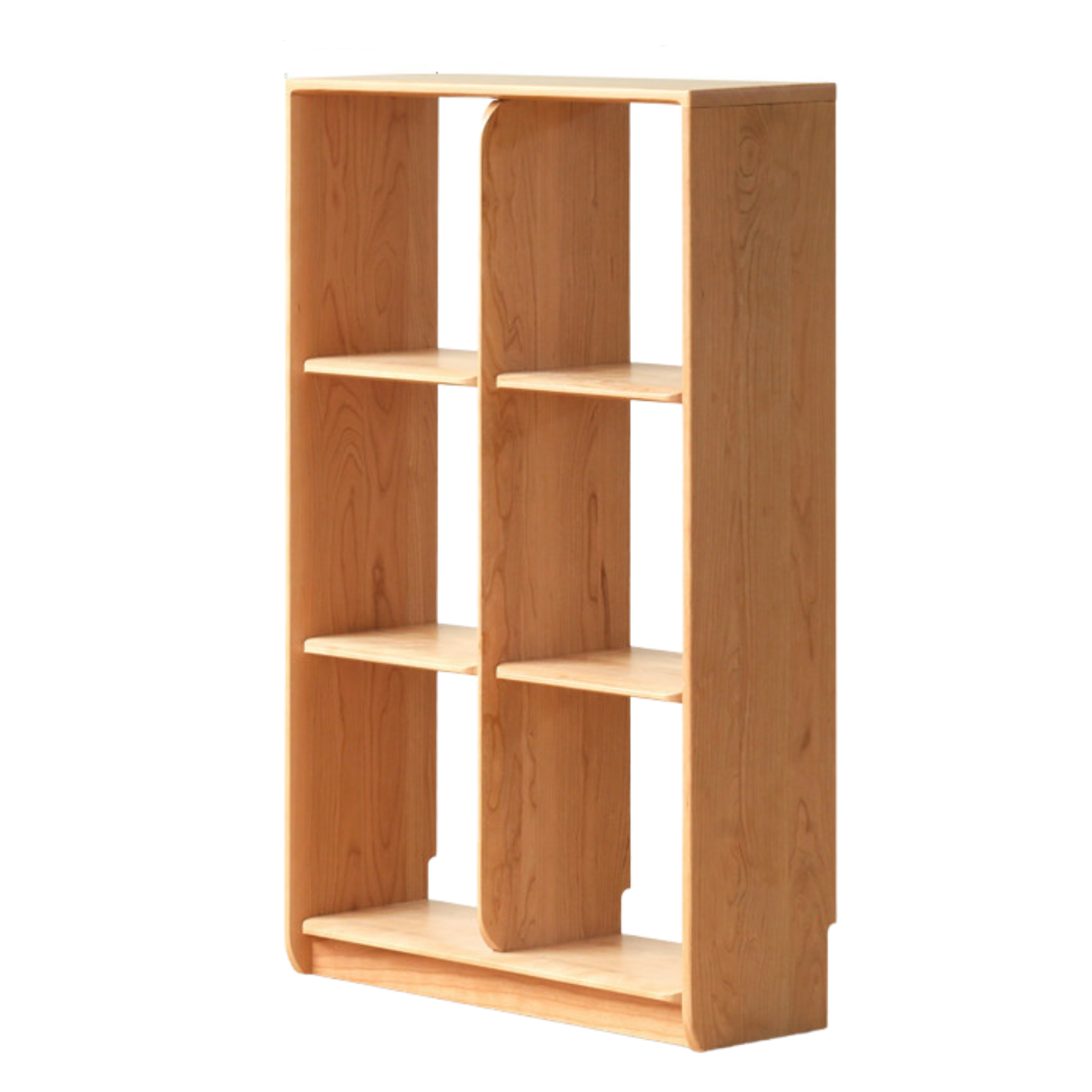 Cherry Solid Wood Bookcase Floor Display Free Lattice Combination