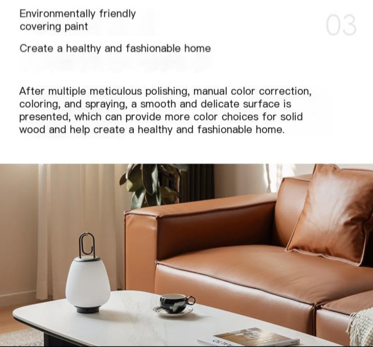 Rubberwood Italian Light Luxury Coffee Table.