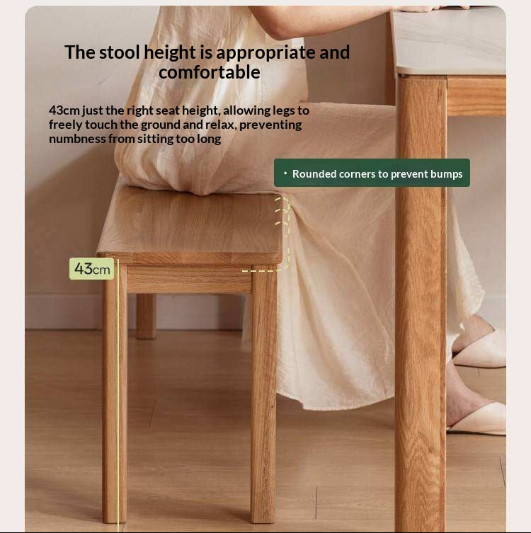Ash, Oak, Beech, Solid Rubberwood Wide Seat Bench