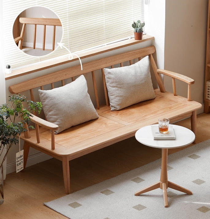 Oak Solid Wood Windsor Sofa Winter/Summer Dual Use.