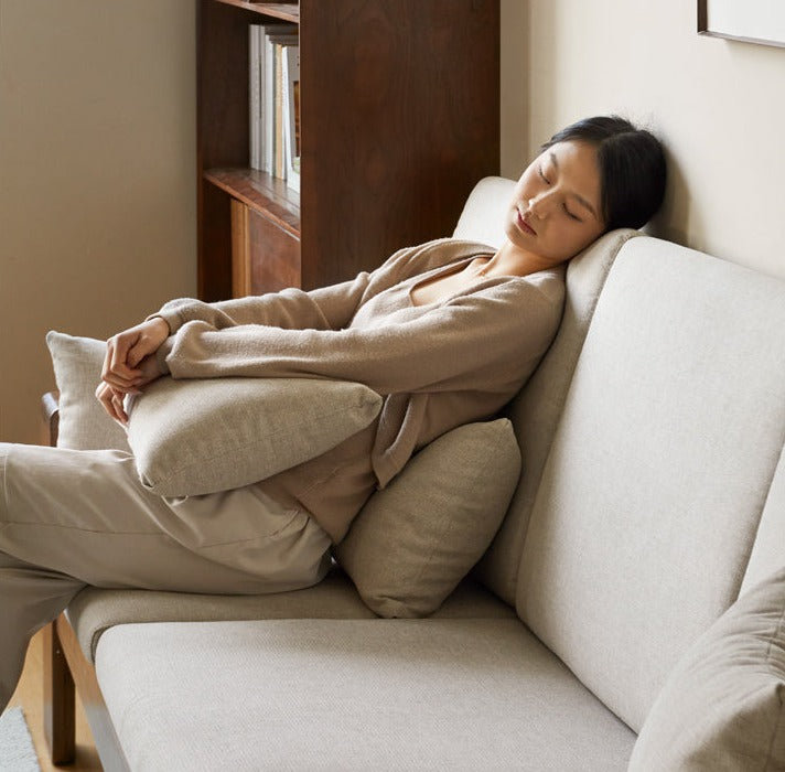 Black Walnut, Solid Sandalwood Fabric Sofa Nordic Dual-purpose Sofa-