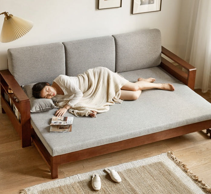 Oak, Beech Folding Multi-functional Storage Sofa Bed