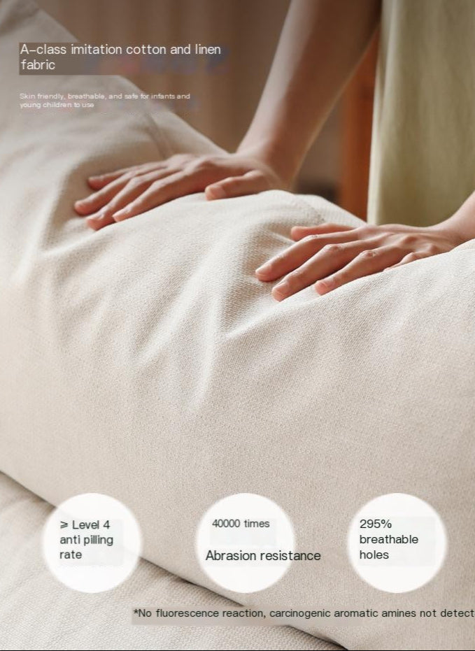 Oak, Ash Solid Wood Fabric Sofa with Deep Seat, Soft Cushion Design