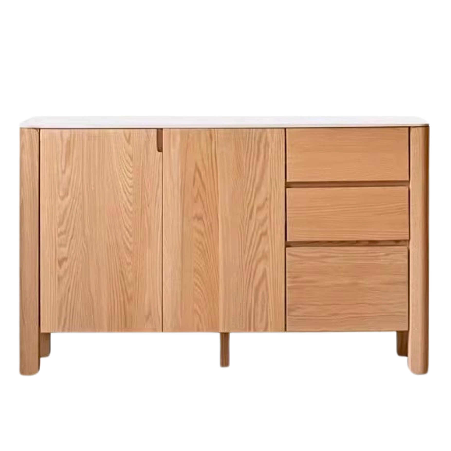 Oak Solid Wood Perforated Rock Board Dining Sideboard