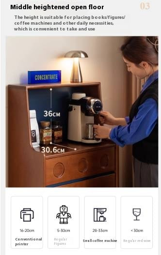 Poplar Solid Wood Middle-Age Edge Cabinet Storage.