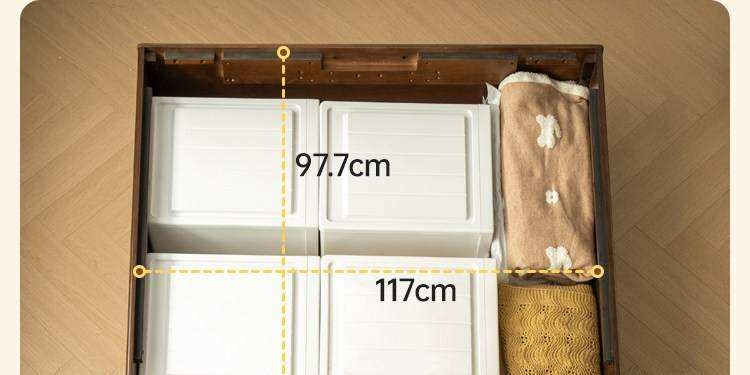 Rubberwood Solid Wood Storage Bed with No Headboard and Side-Opening Lid