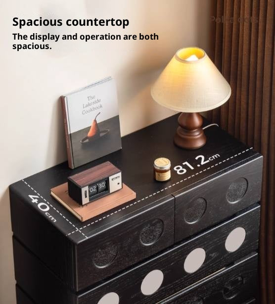 Oak Solid Wood Vintage Style Five-Drawer Chest