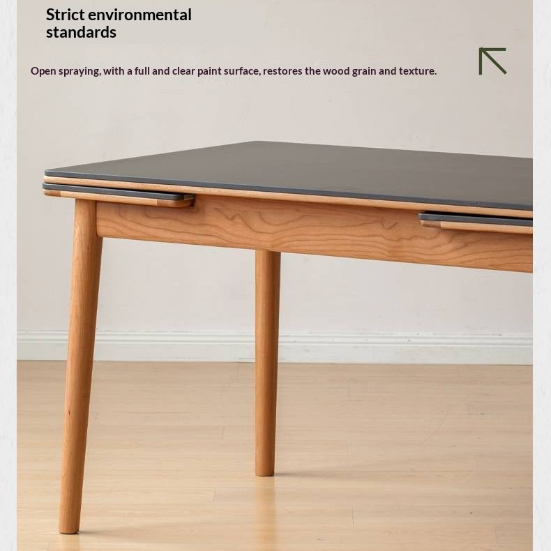 Cherry Solid Wood Extendable Slab Dining Table