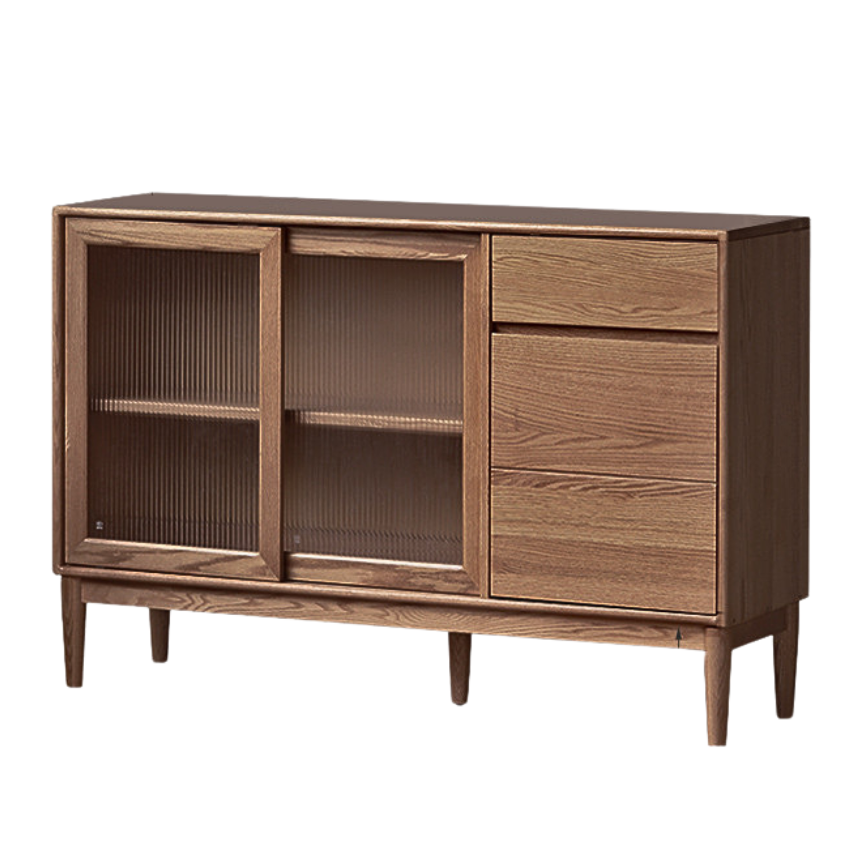 Oak Solid Wood Modern Dining Sideboard Against The Wall