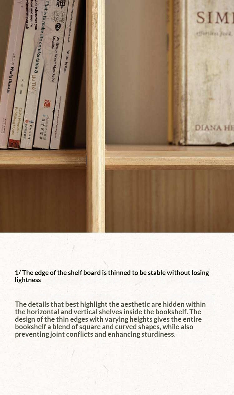 Ash Solid Wood Combination Bookcase Bookshelf<