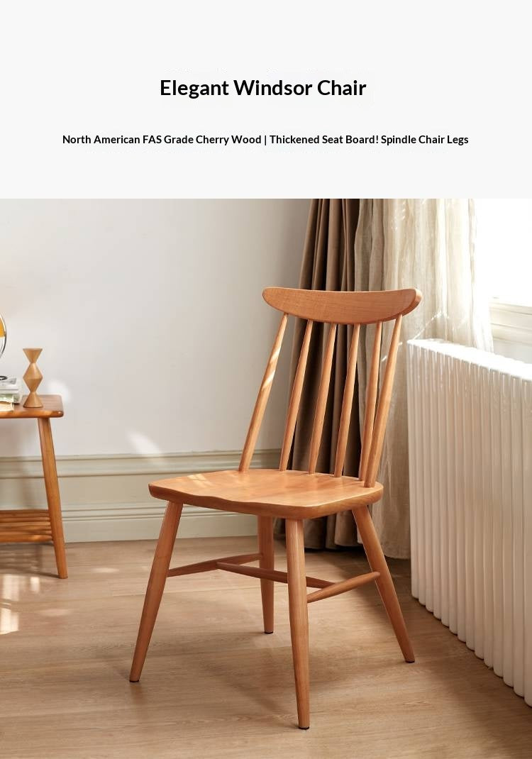 Set 4 pcs Cherry Solid Wood Modern Minimalist Nordic Style Backrest Chair