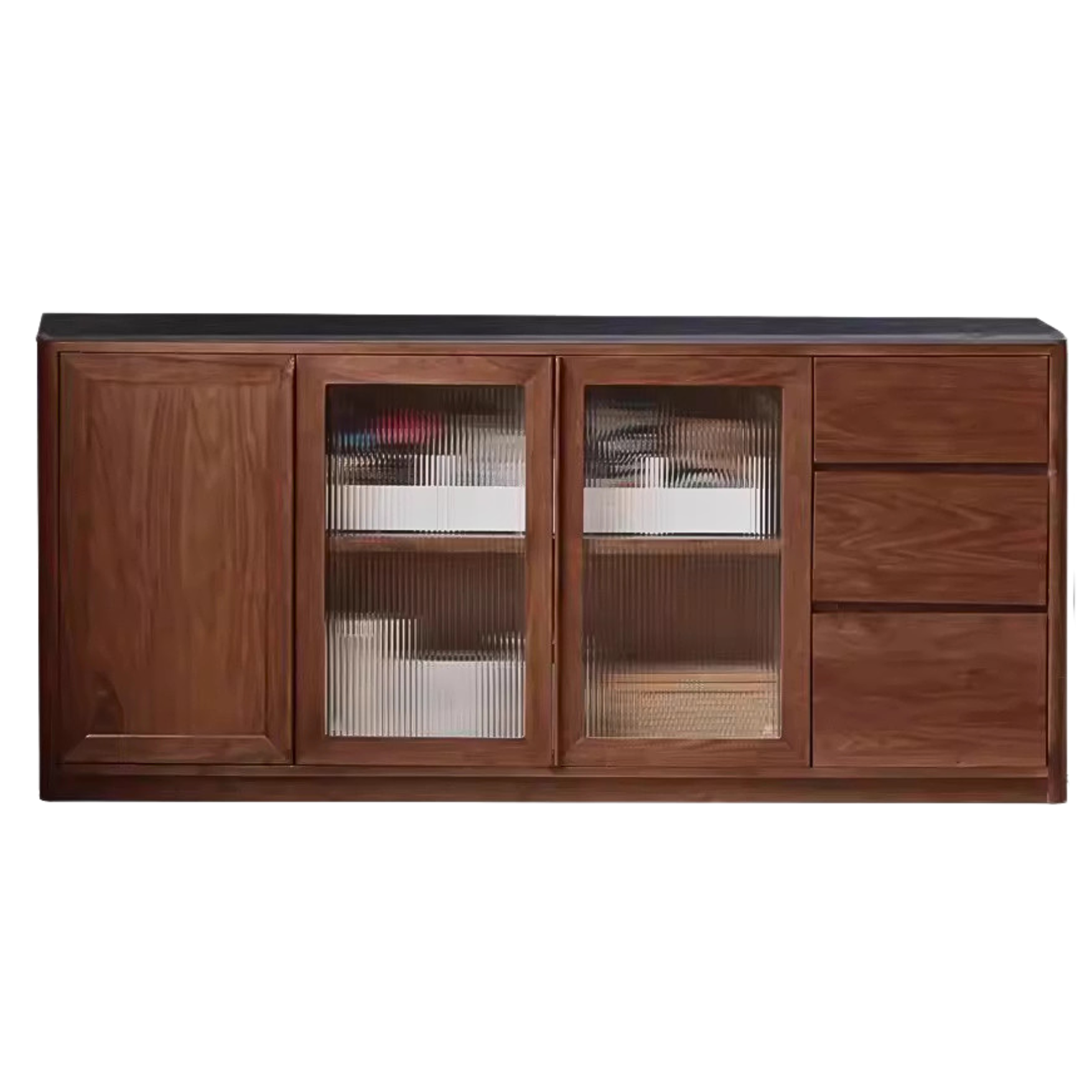 Black Walnut, Ash, Sandalwood Solid Wood Sideboard Hole Storage