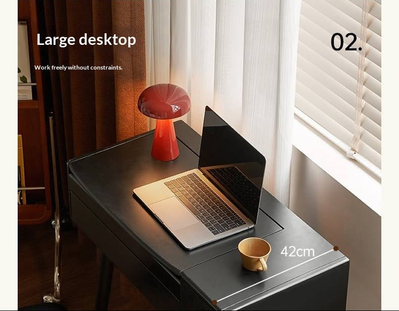 Solid RubberWood Black Vanity Table Mirror LED Touch