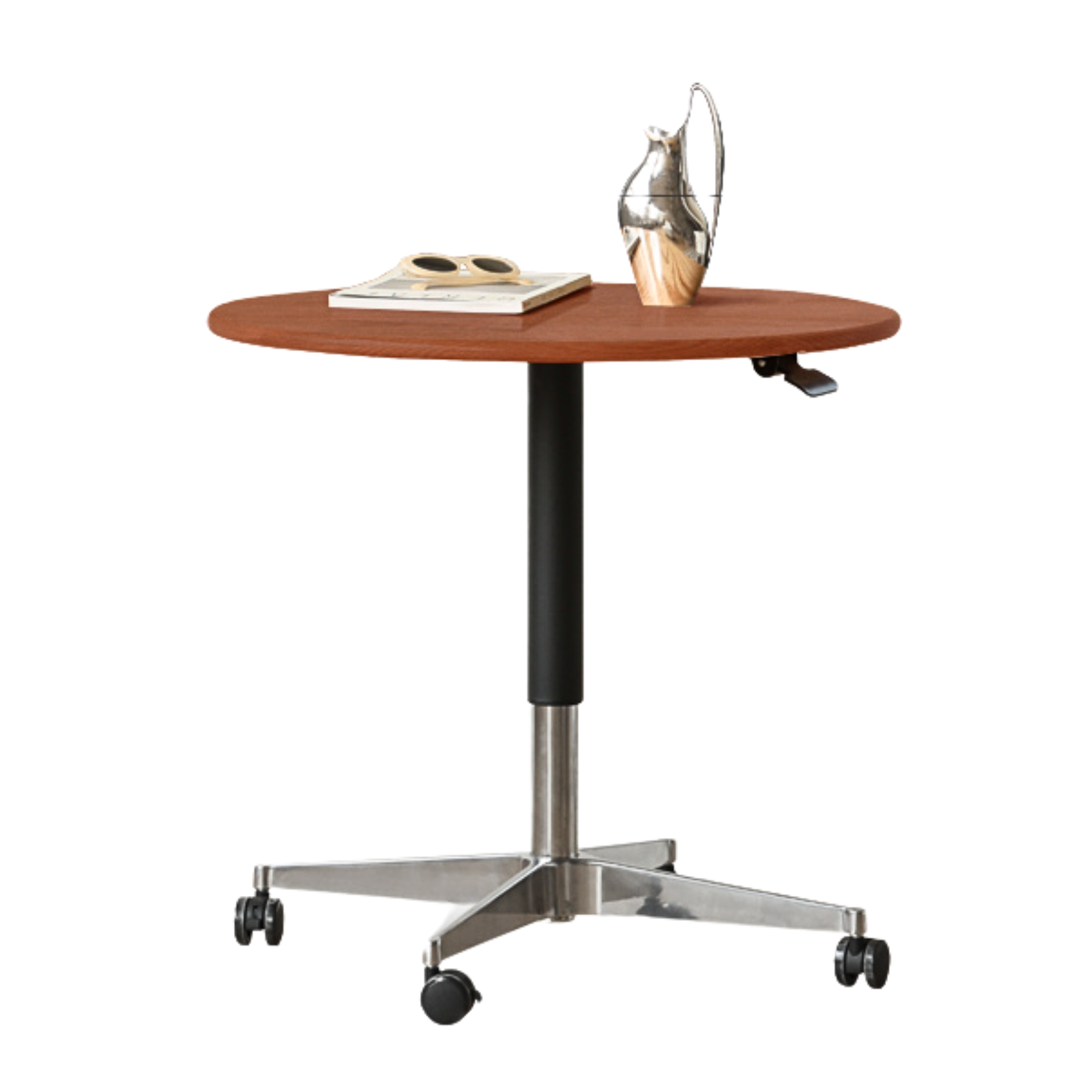 Black Walnut, Oak, Cherry Solid Wood Lifting Movable Side Table