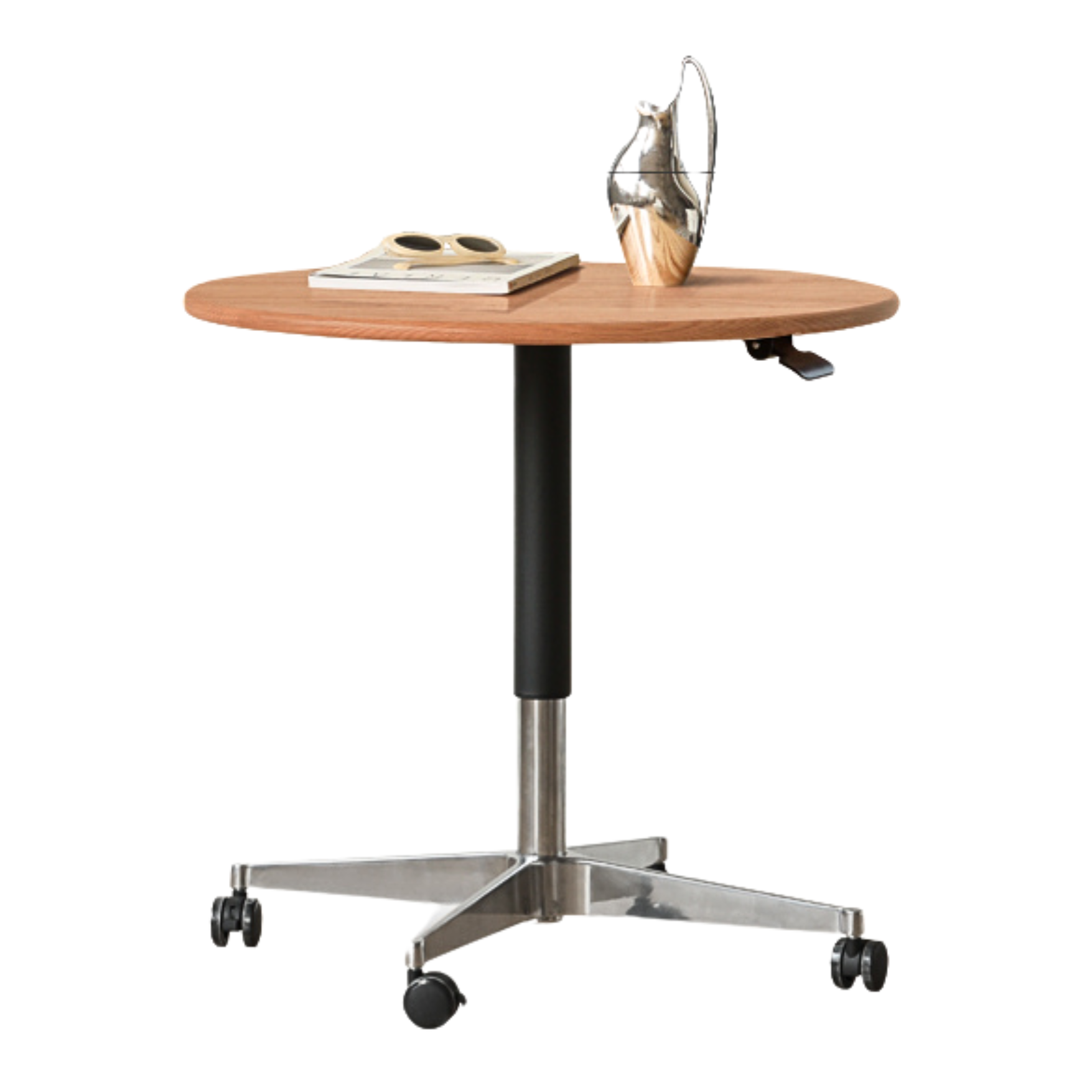 Black Walnut, Oak, Cherry Solid Wood Lifting Movable Side Table