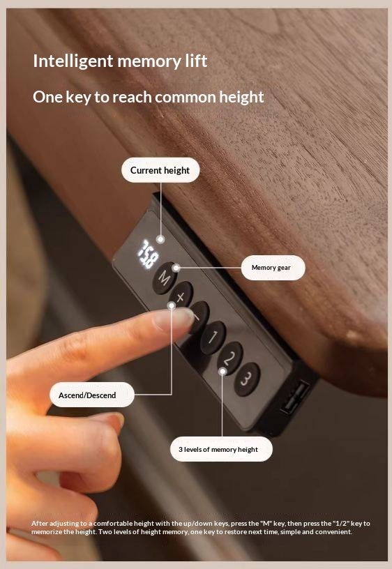 Black Walnut, Oak Solid Wood Lift-Top Office Desk