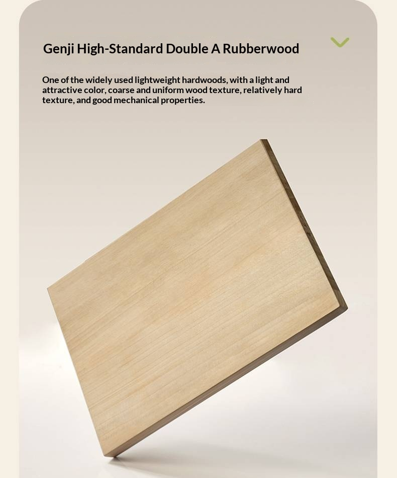 Rubberwood Solid Wood Platform Bed, Headboard-Free Box Bed