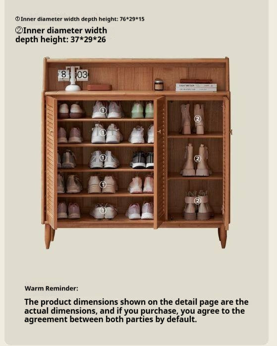 Cherry Solid Wood Entrance Shoe Cabinet