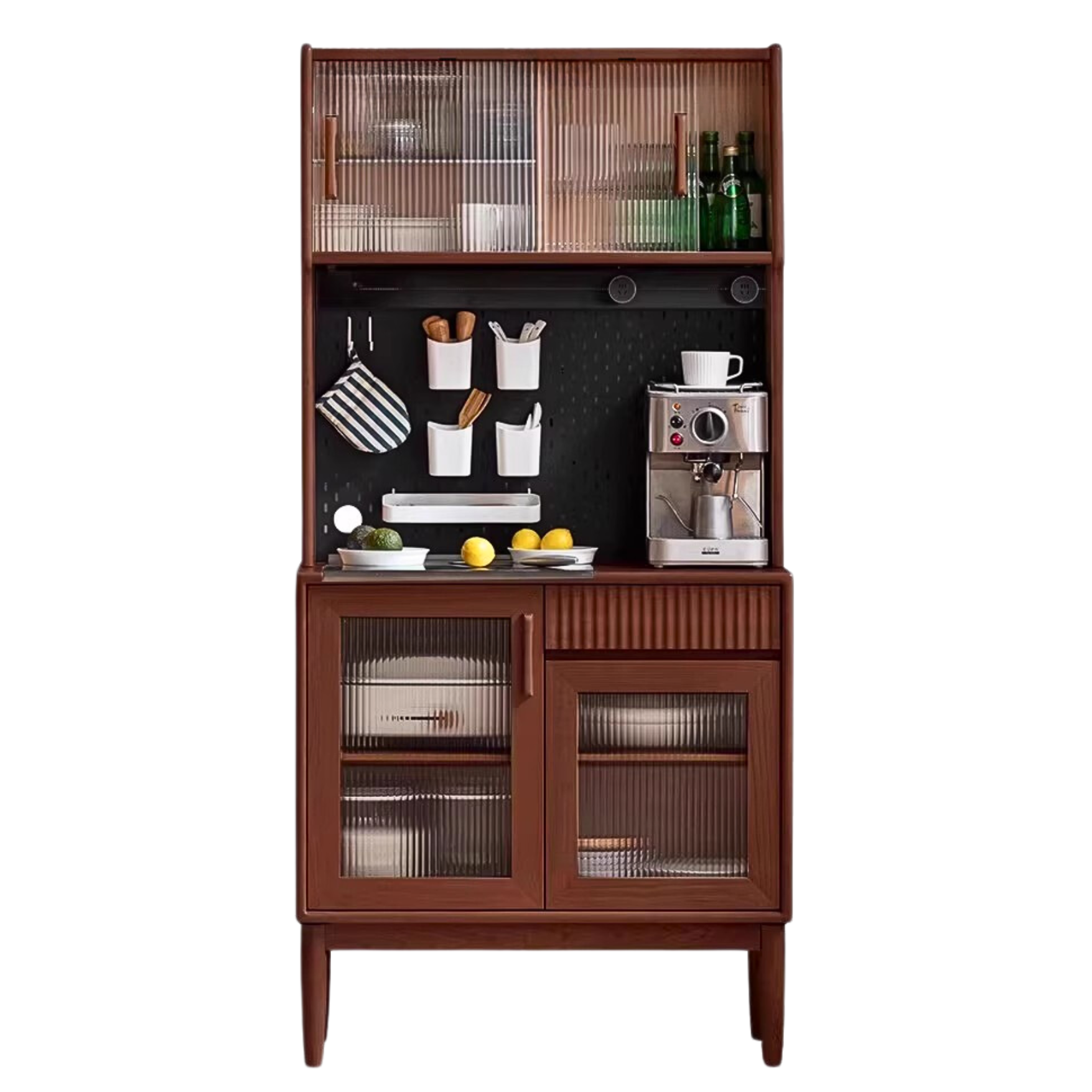 Cherry, Oak, Black Walnut Solid Wood Retro Dining Sideboard