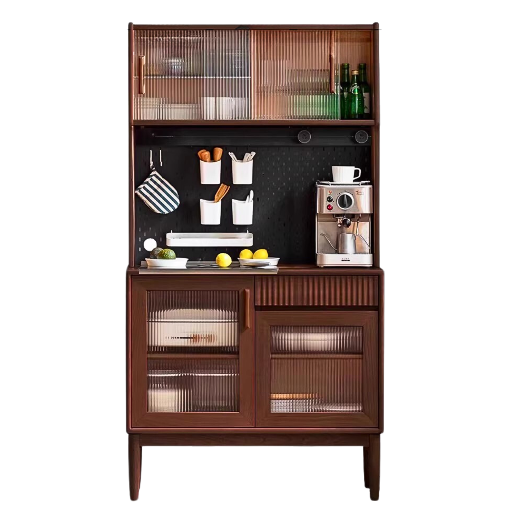 Cherry, Oak, Black Walnut Solid Wood Retro Dining Sideboard