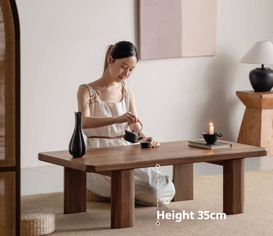 Black Walnut Solid Wood Wabi-Sabi Style Coffee Table