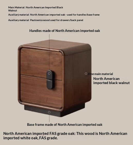 Black Walnut Solid Wood Nightstand