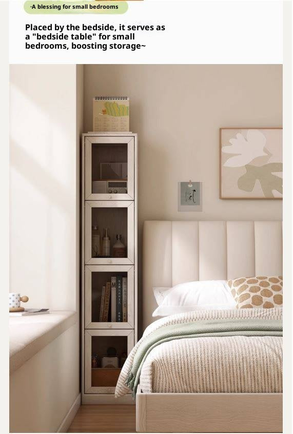 Solid Rubberwood Cream-Style Bookcase