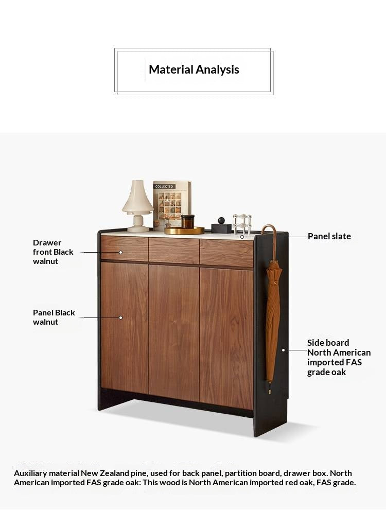 Black Walnut Solid Wood Shoe Porch Cabinet
