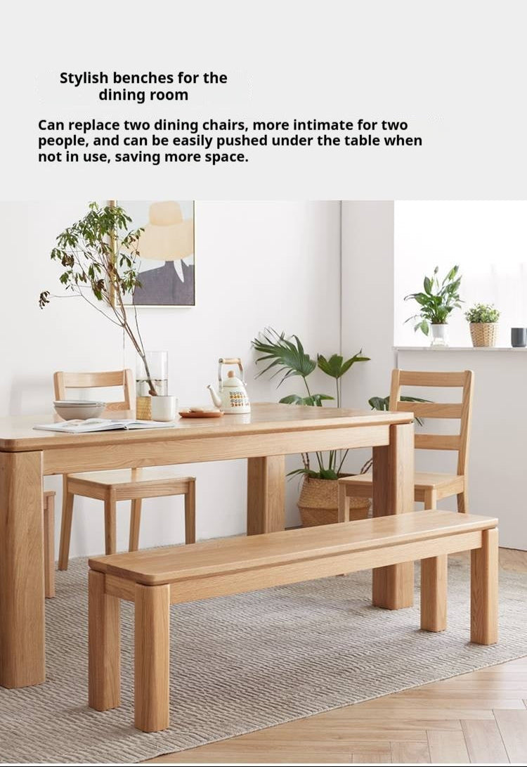 Oak Solid Wood Long Nordic Modern Bench