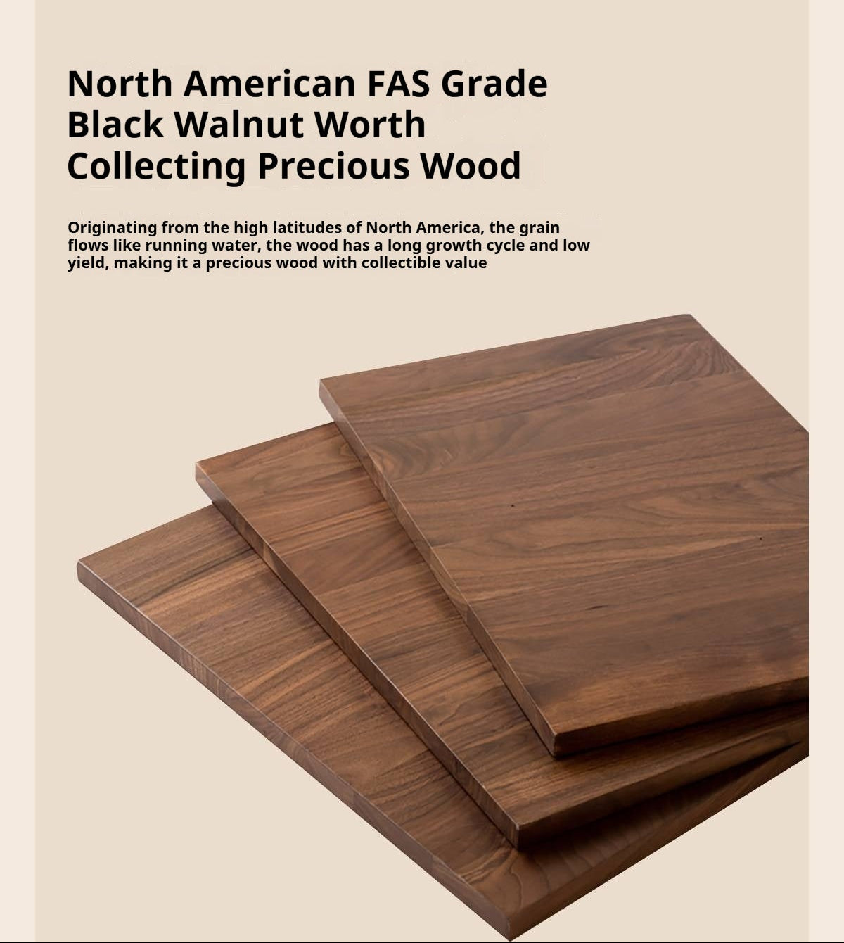 Black Walnut Solid Wood, Solid Longan Hardwood Nightstand.