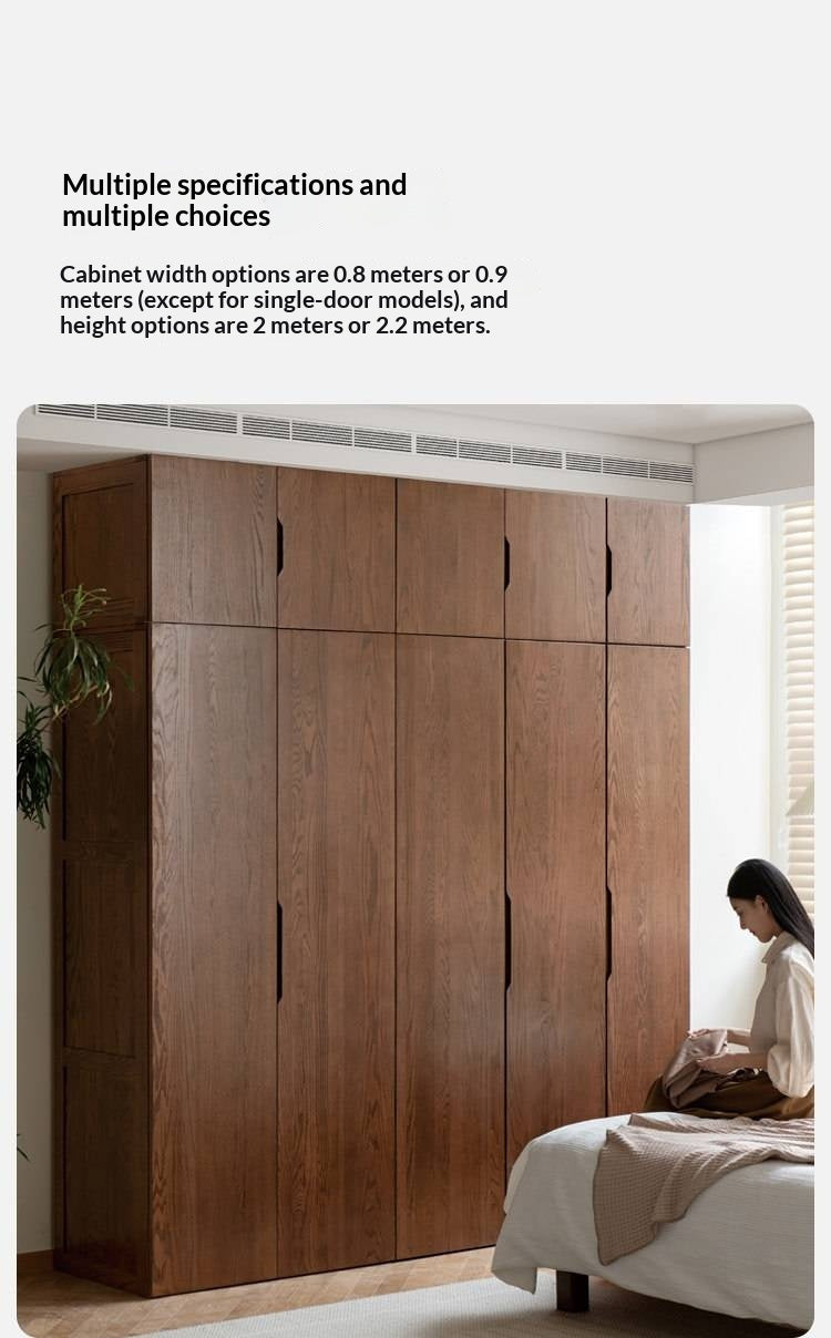 Oak, Solid Rubberwood Modern Wardrobe