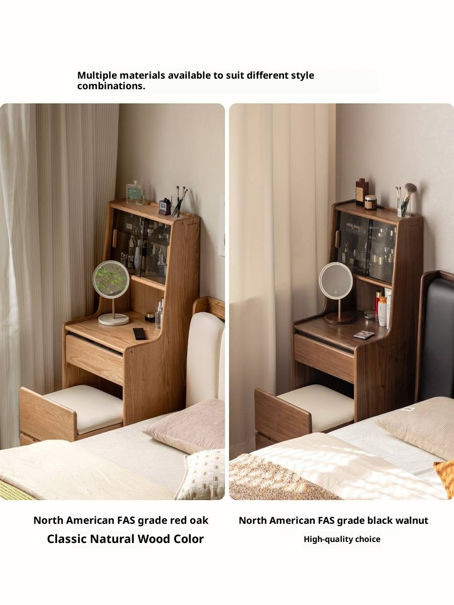 Cherry Solid Wood Multifunctional Retro Vanity Table