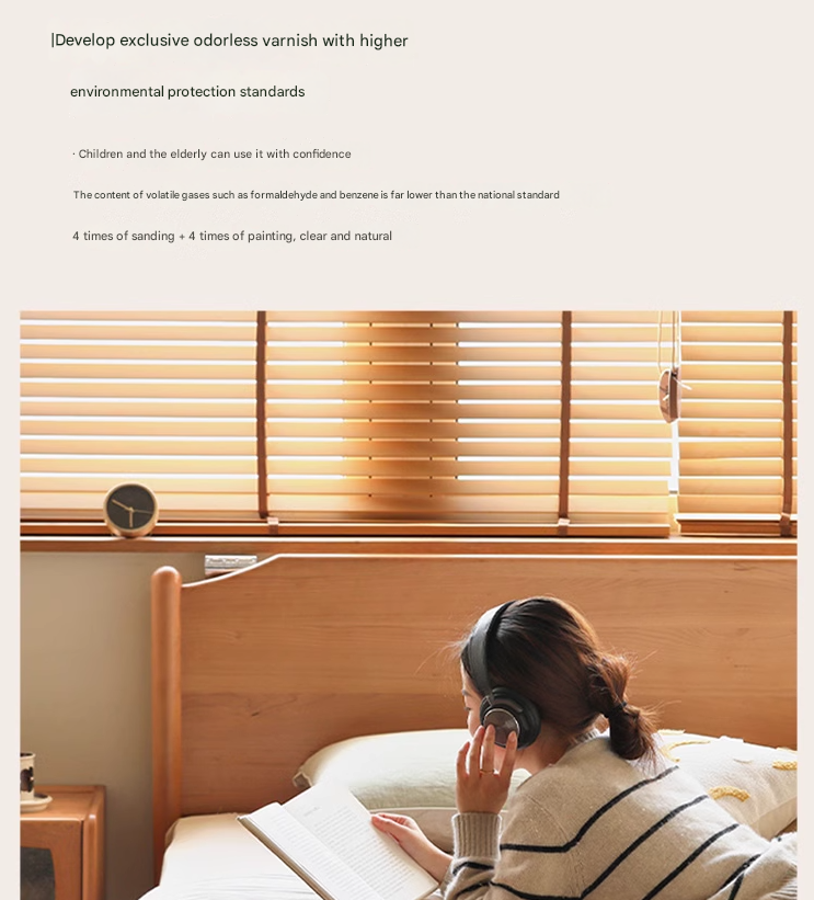 Cherry Solid Wood Bed