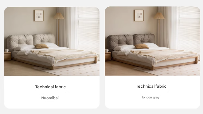 Ash Solid Wood Technology Cloth Floor Bed