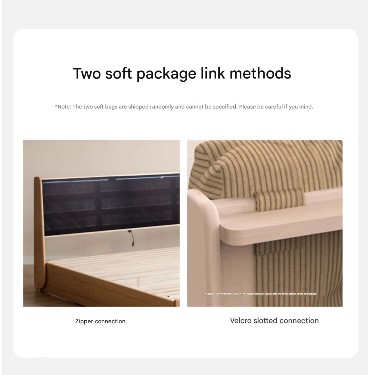 Oak Solid Wood Fabric Box Bed Cream Style
