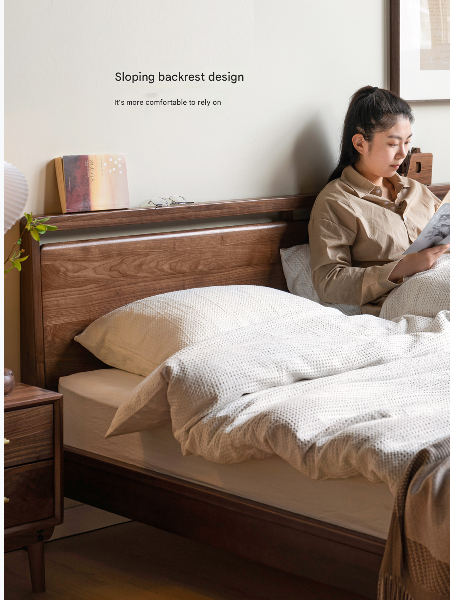 Black Walnut Solid Wood Bed