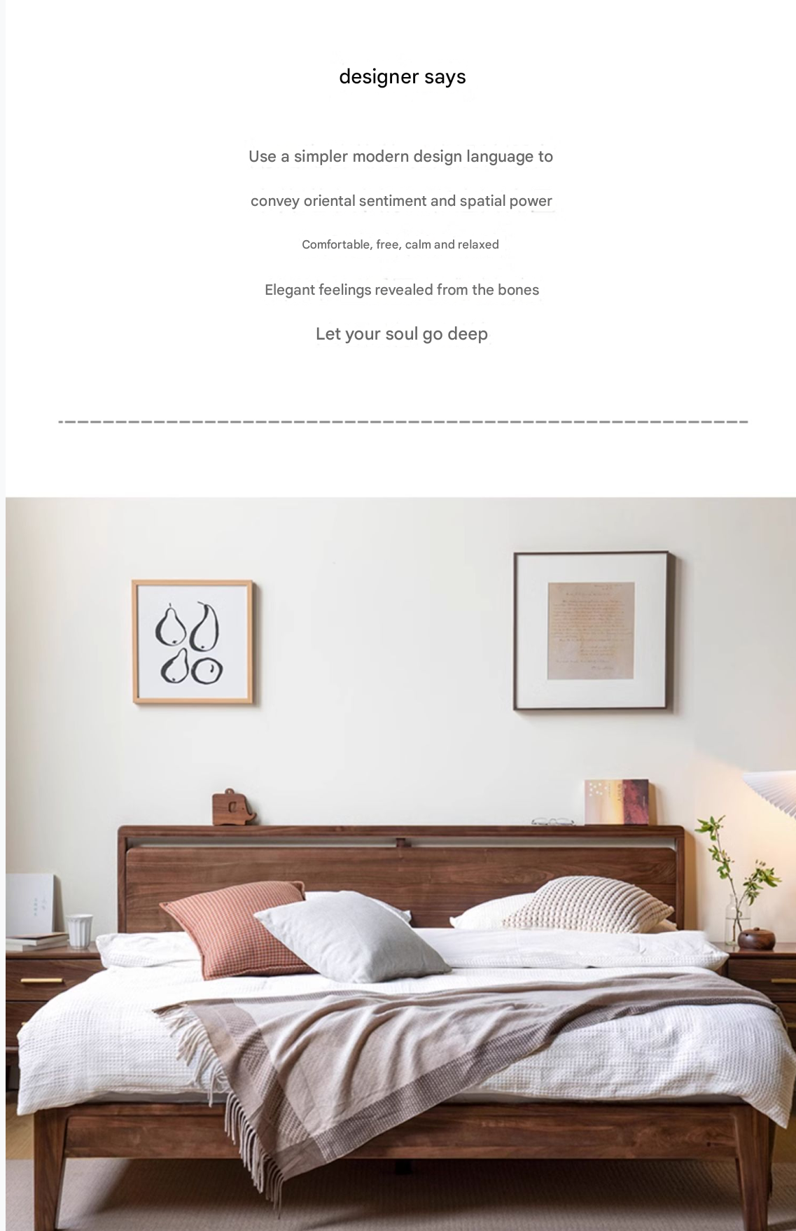 Black Walnut Solid Wood Bed