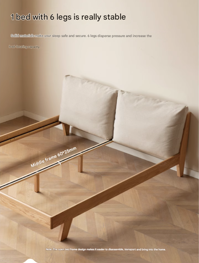 Oak Solid Wood Soft Bed