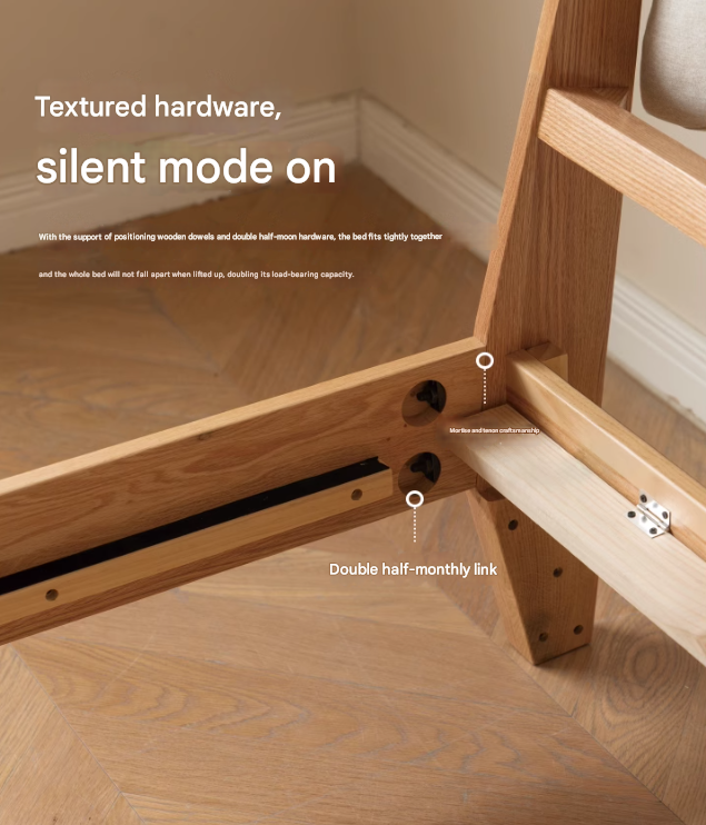 Oak Solid Wood Soft Bed
