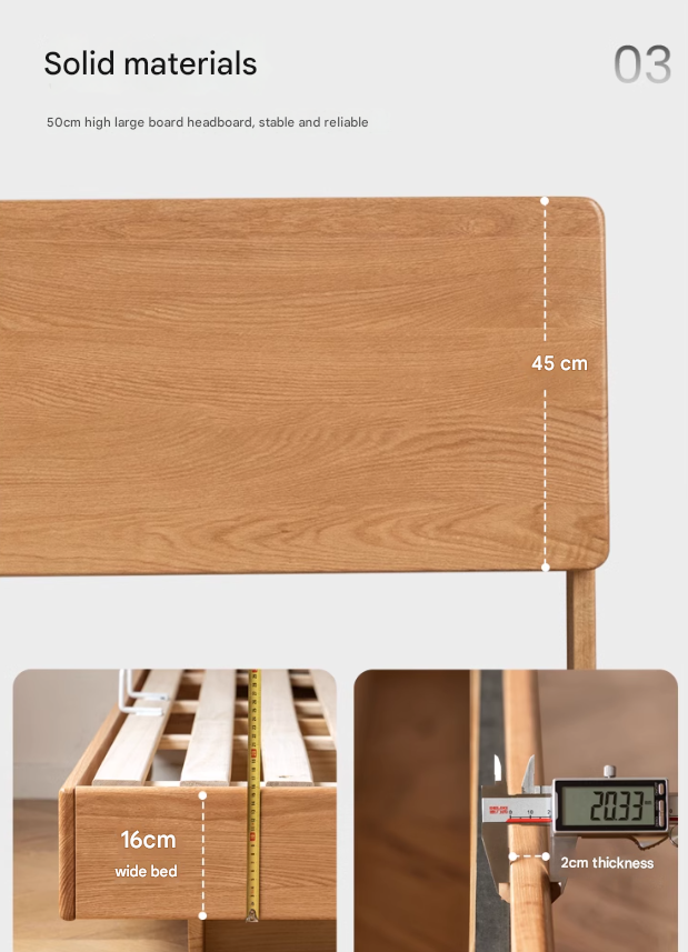 Oak,Black Walnut Solid Wood Suspended Luminous Box Bed