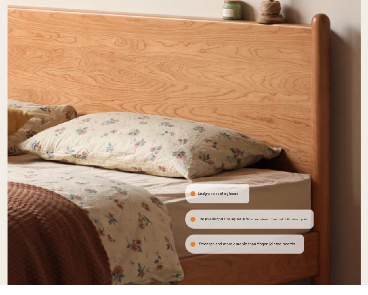 Oak, Black Walnut, Сherry Wood Bed