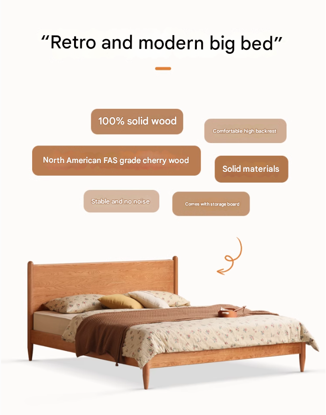 Oak, Black Walnut, Сherry Wood Bed
