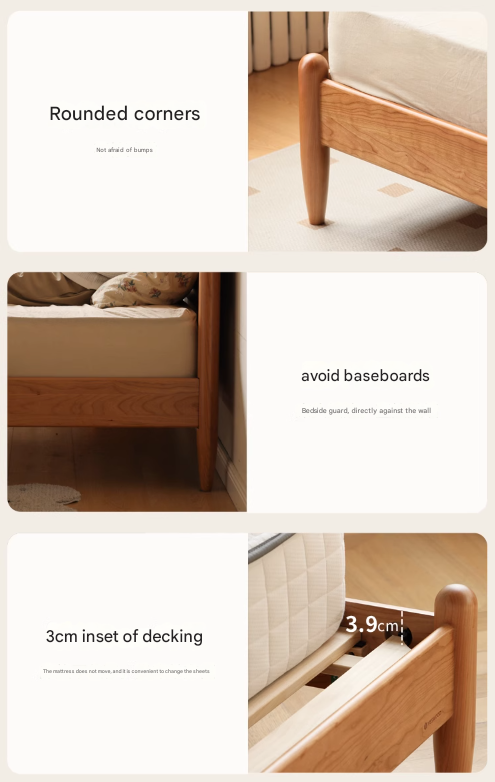 Oak, Black Walnut, Сherry Wood Bed