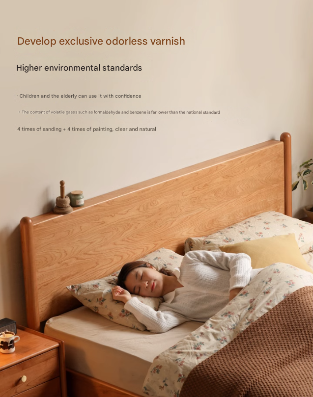 Oak, Black Walnut, Сherry Wood Bed