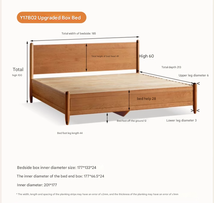 Oak, Black Walnut, Сherry Wood Bed