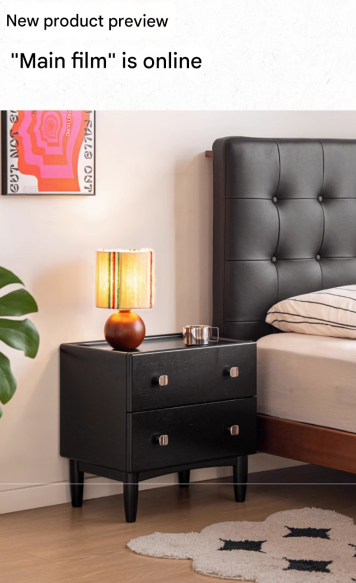 Rubber Solid Wood Classic Nightstand