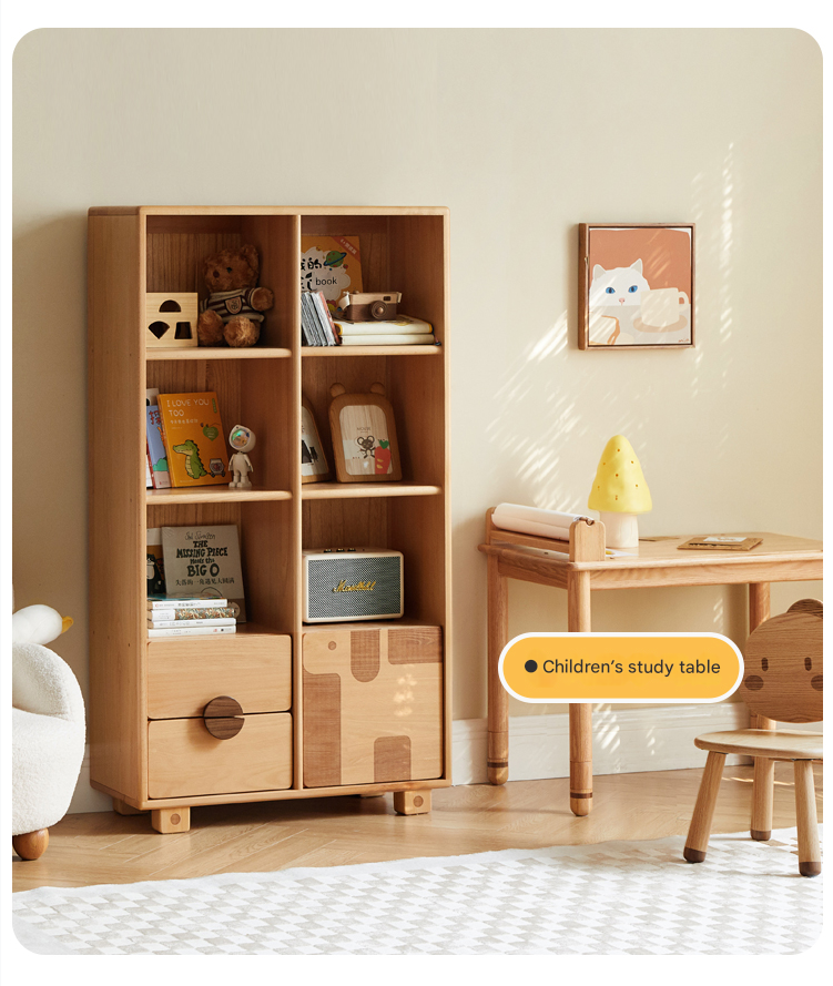 Beech Solid Wood Floor Children's Bookcase