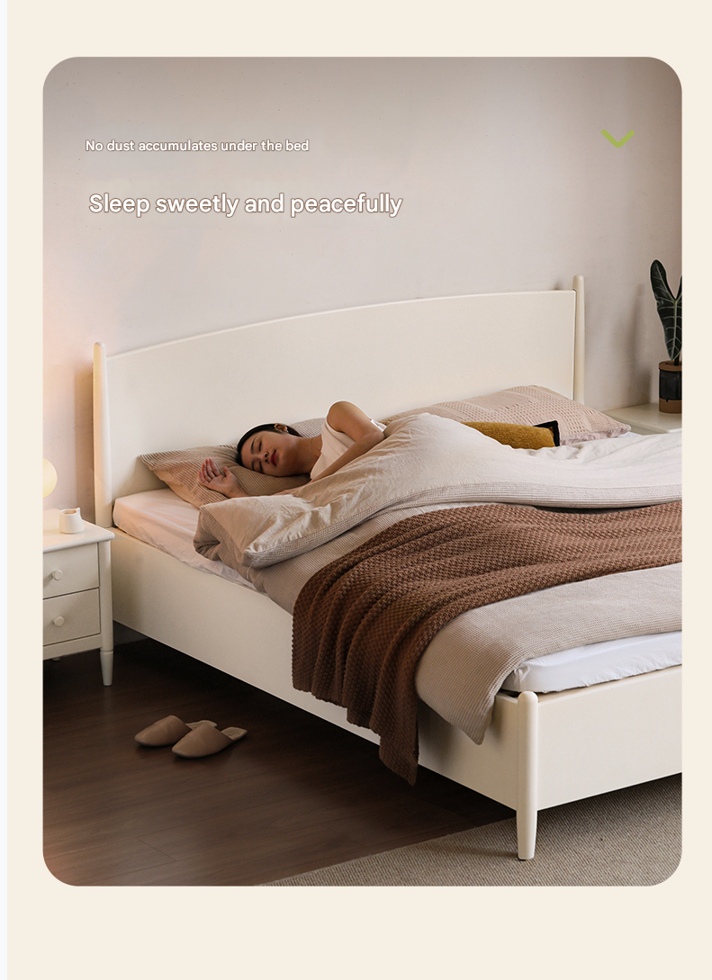 Rubber Wood, Oak Solid Wood French Style Box Bed
