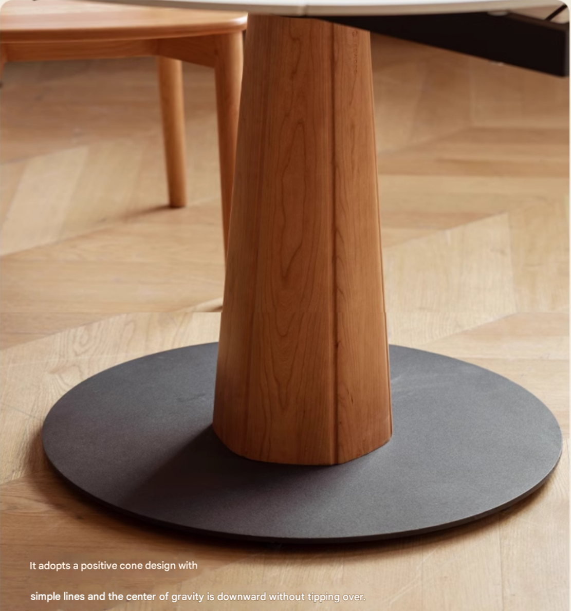 Cherry, Black Walnut, Ash Solid Wood Folding Retro Rock Plate Dining Table