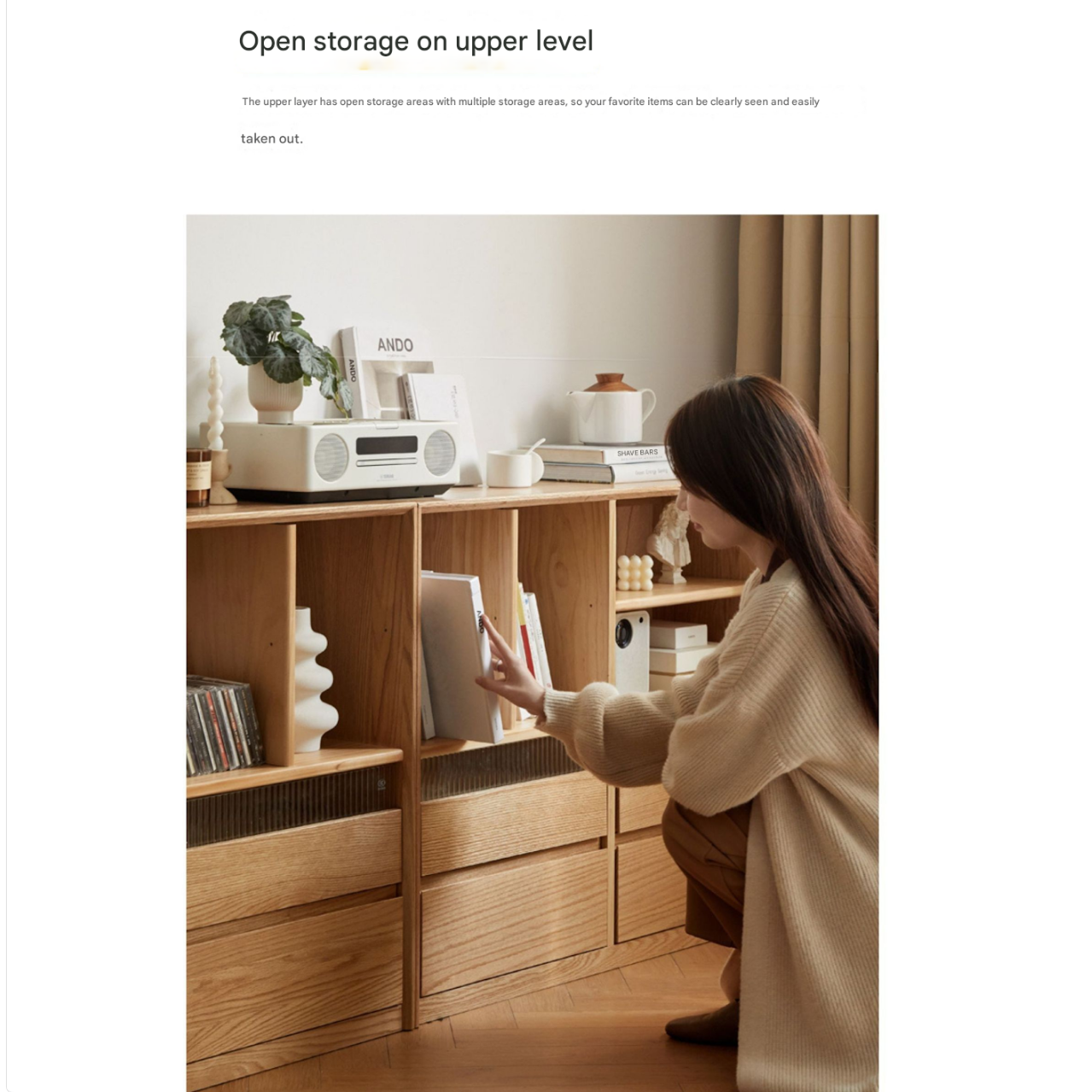 Oak Solid Wood Modern Bookcase